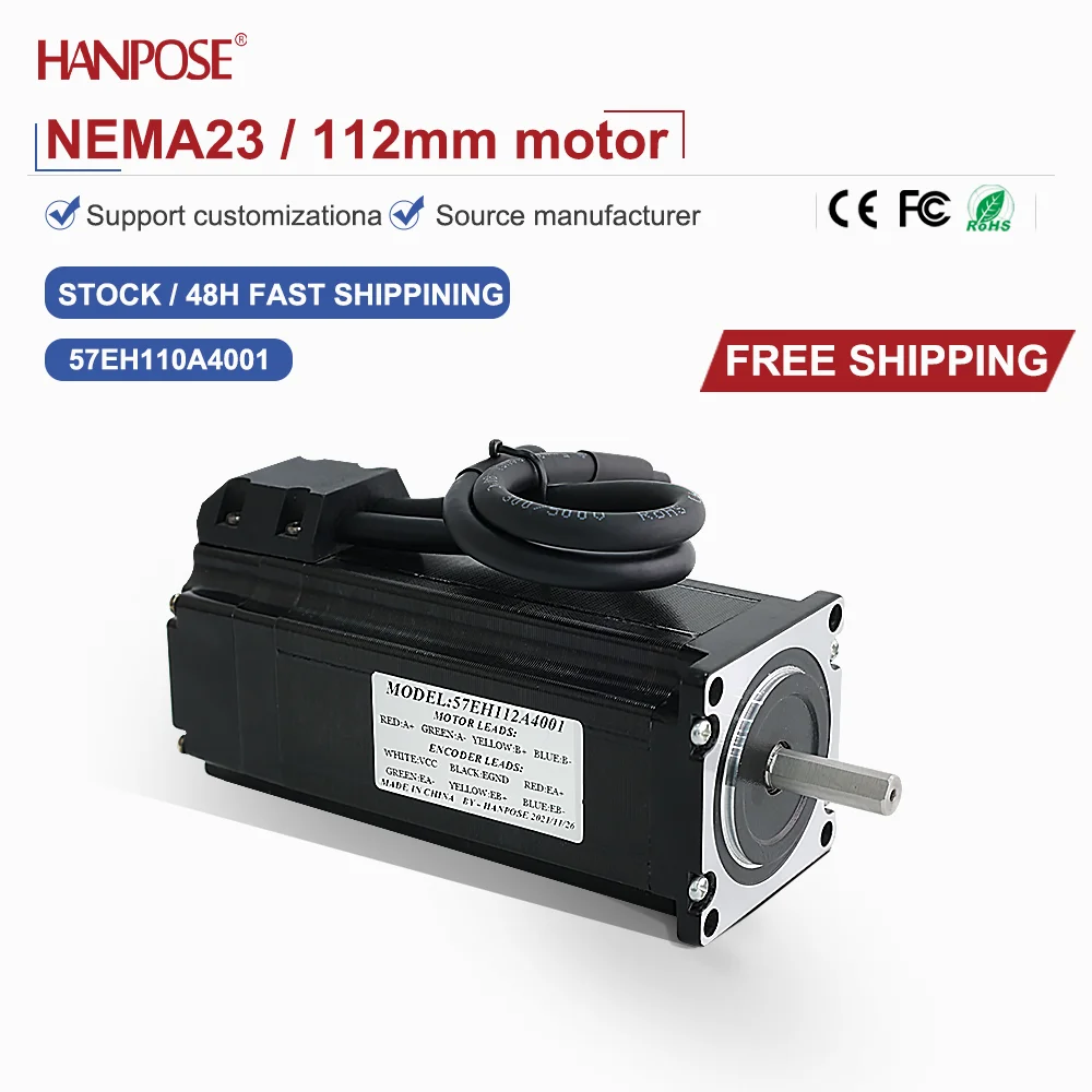 Closed loop stepper motor coordinate reading NEMA23 model 57EH112A4001 4.0A 3.6V without loss of step, stable operation