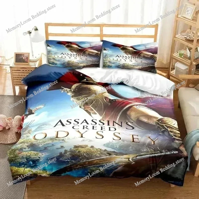 Game A-Assassin S Creed Art Bedding Set Gamer Duvet Cover Set Adult Boys Bedroom Single Double King Size Comforter Quilt Cover