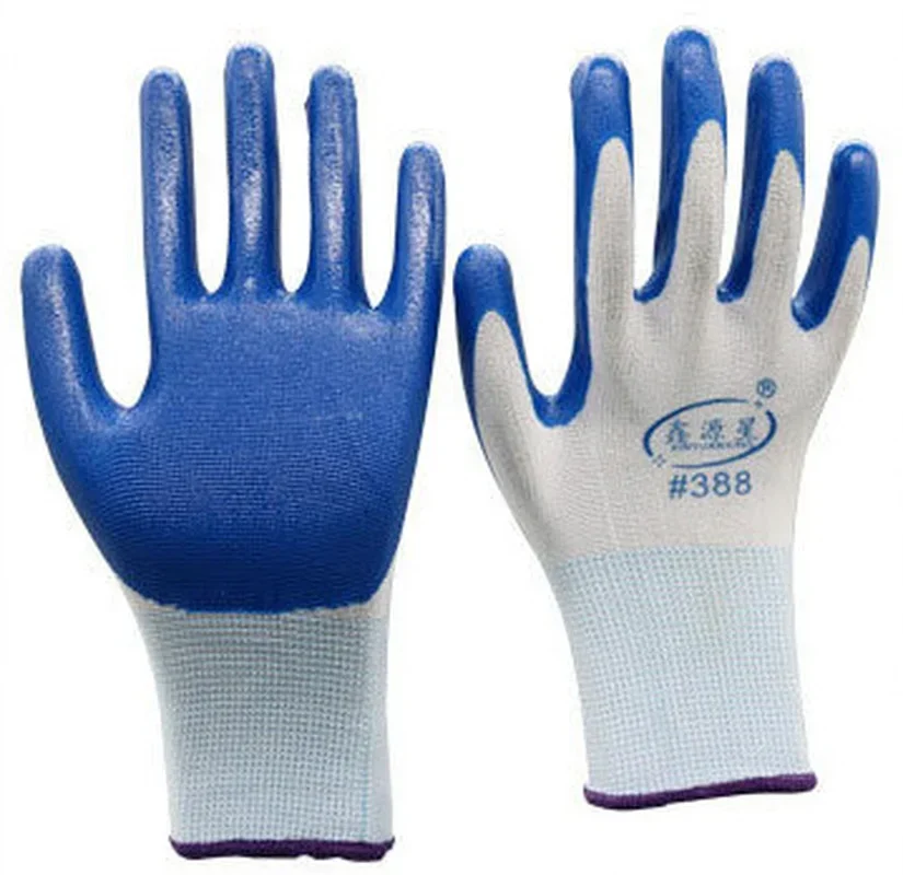 قفازات عمل مضادة للكهرباء الساكنة للرجال والنساء، 6 أزواج، بوليستر أحمر أسود PU، CE EN388، عمل ميكانيكي، لسلامة العمل