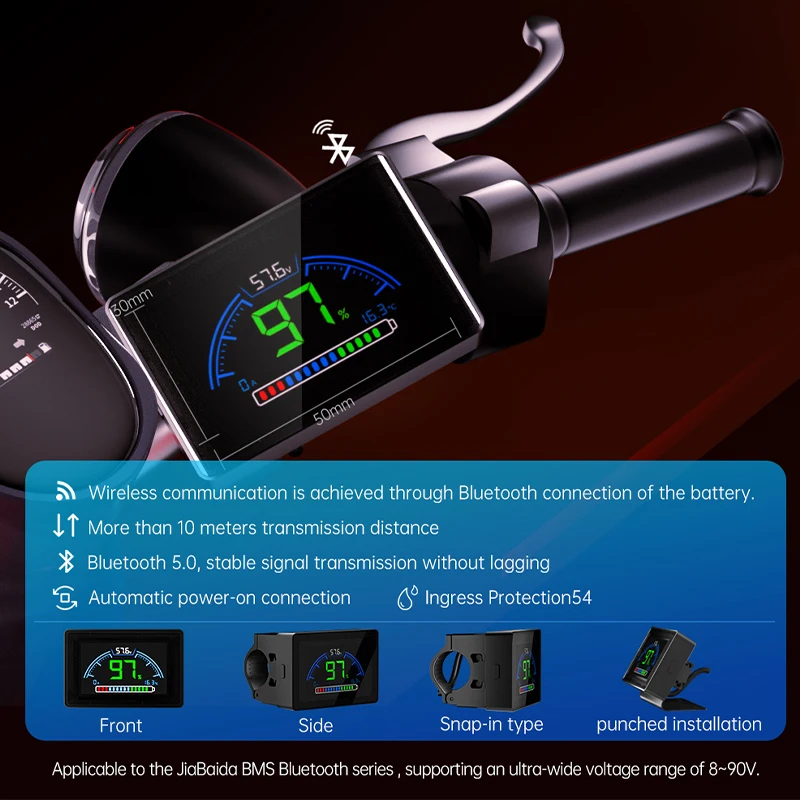 JBD BT Дисплей Беспроводной ЖК-дисплей для электромобилей Монитор JBD Умная система управления аккумулятором Связь с дисплеем