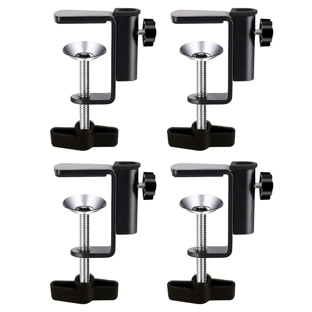 Adjustable Desktop C Clamps 4 Pack with 12mm Threaded Hole for Secure Attachment of Various Accessories on Desk