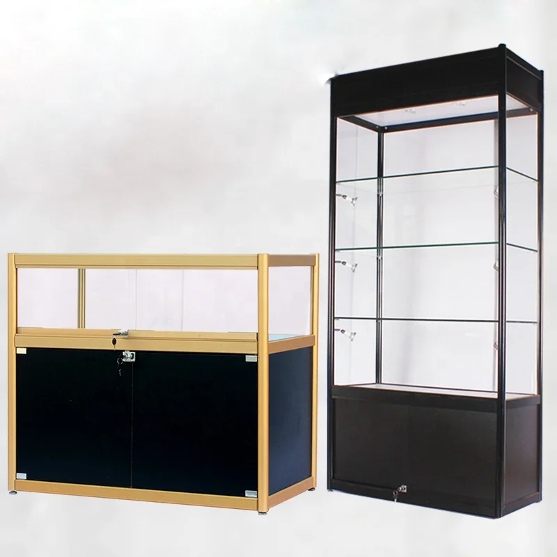 Custom. By Lock Rectangular Display Glass Showcase Cabinet