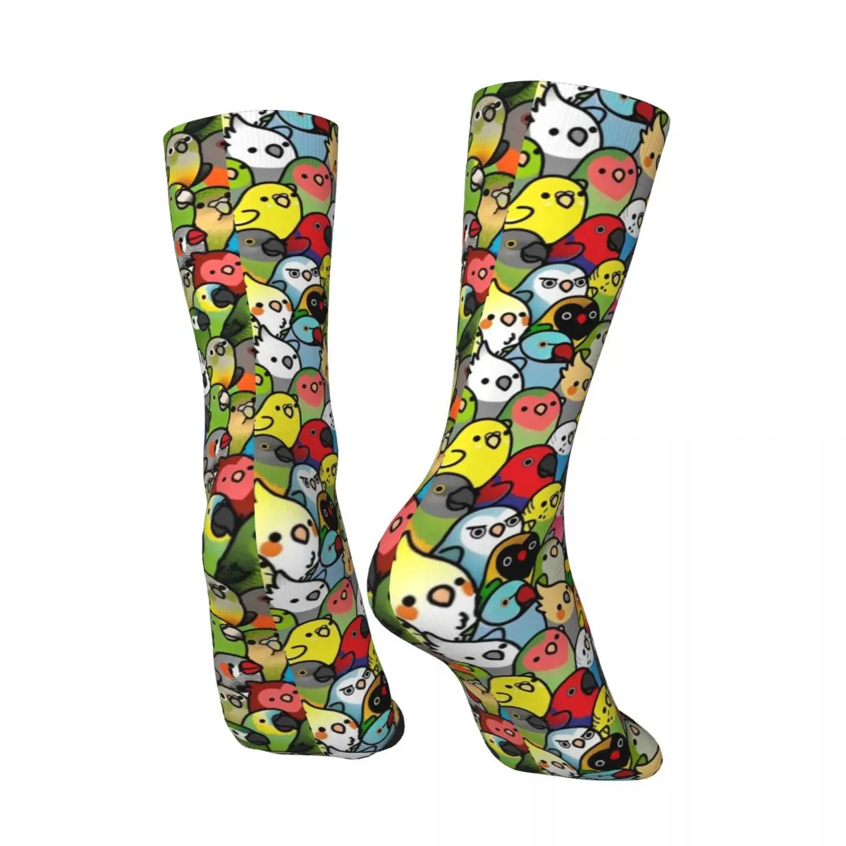 Too Many Birds Cartoon Cockatoo (6) Socks Autumn Stockings Novelty Women Men Warm Soft Socks Pattern Cycling Non Slip Socks