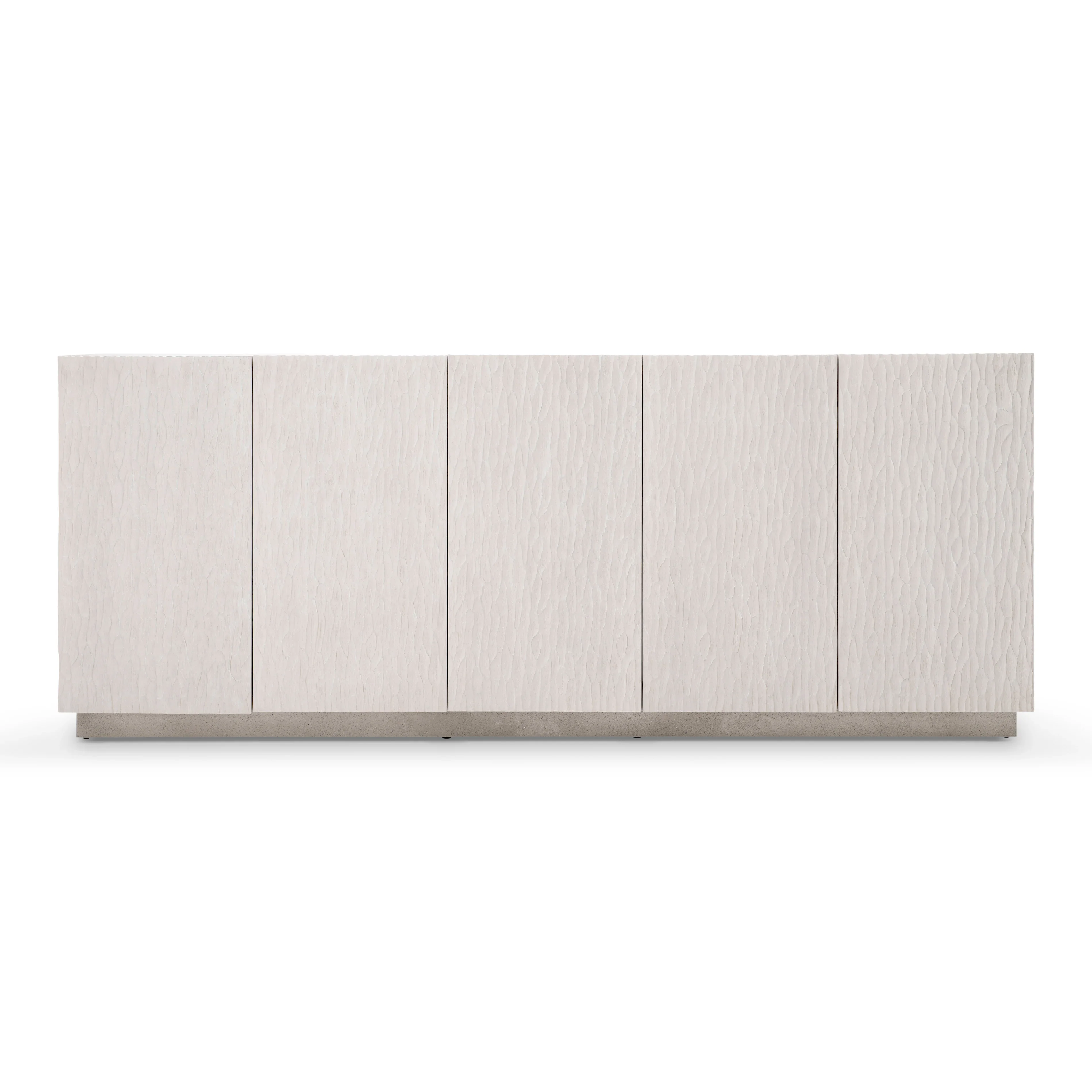 モダンな白い波状テクスチャのテレビスタンドクレデンザ、高級木 - Office Furniture Credenza のレビューと価格