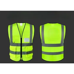 High Visibility reflective Safety Vest Workwear Executive Vest Waistcoat Jacket Indispensible Vest comfortable clothing 1pcs