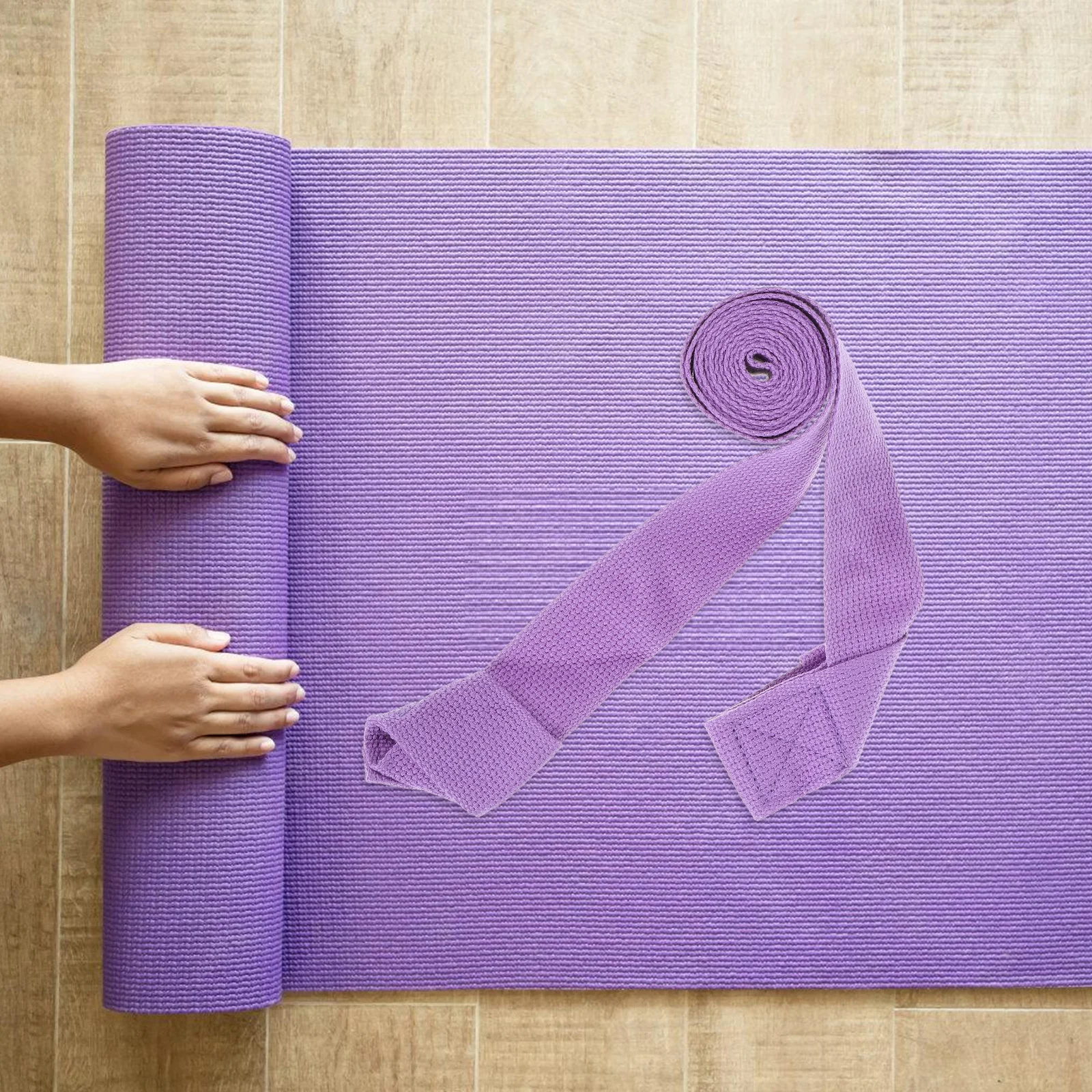 

Yoga Mat Carrying Strap Skin-Friendly Adjustable Closure for All Size Mats Multi-Function Yoga Roller Strap Stretching Belt
