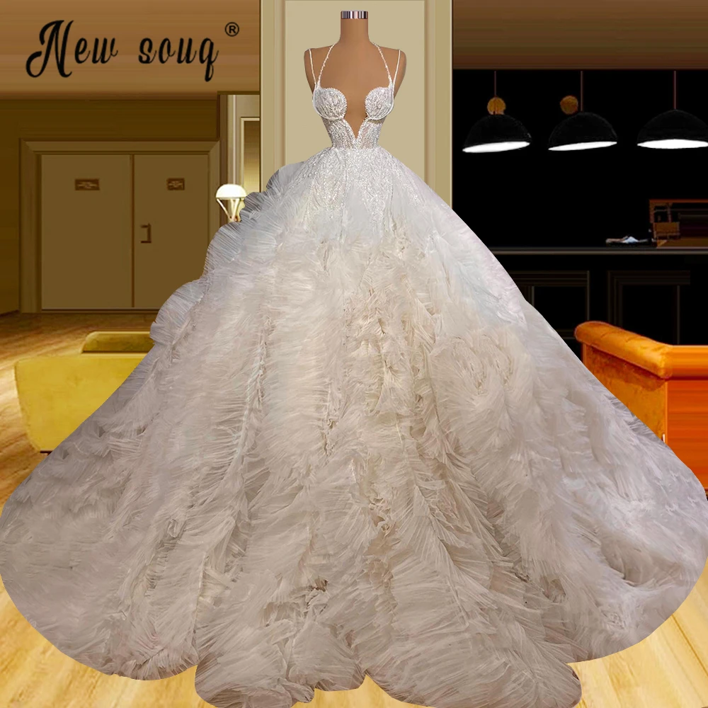 Gorgeous ชุดราตรีงานแต่งชุดลูกปัดคริสตัลชุดเจ้าสาว2023คำ Sweetheart Vestido De Novia Plus ขนาด