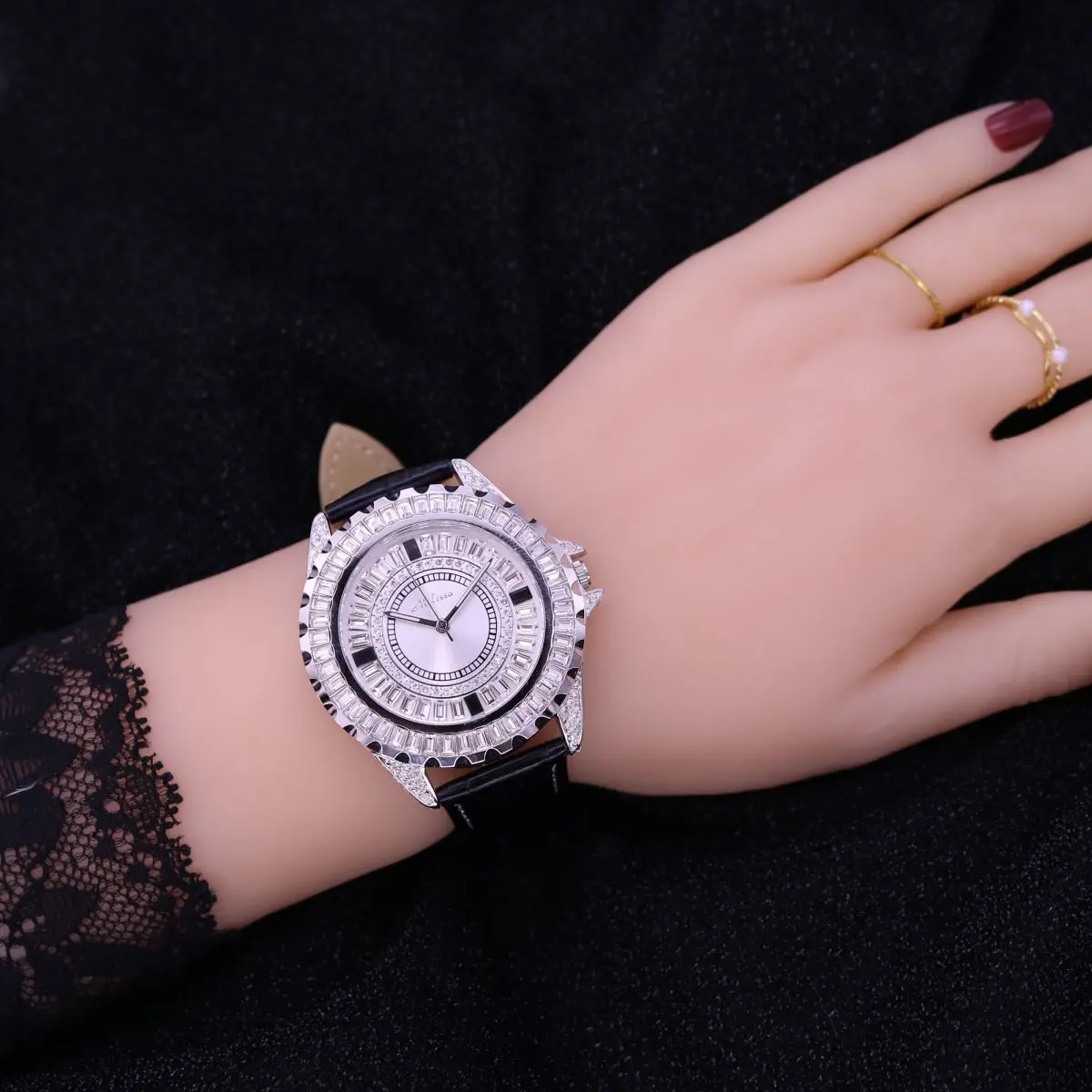 SALE!!! Discount Melissa Crystal Old Types Lady Women\'s Watch Japan Mov\'t Fashion Hours Bracelet Leather Girl\'s Gift No Box