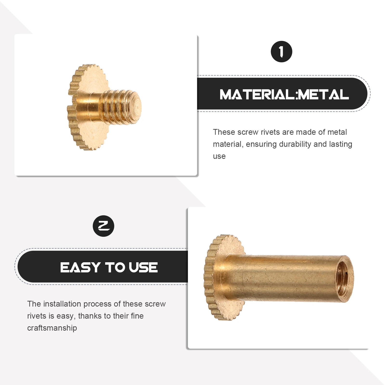 

10pcs Metal Rivet Screws Locking Fasteners for Belts Photo Albums Account Books Hardware Screws Accessories