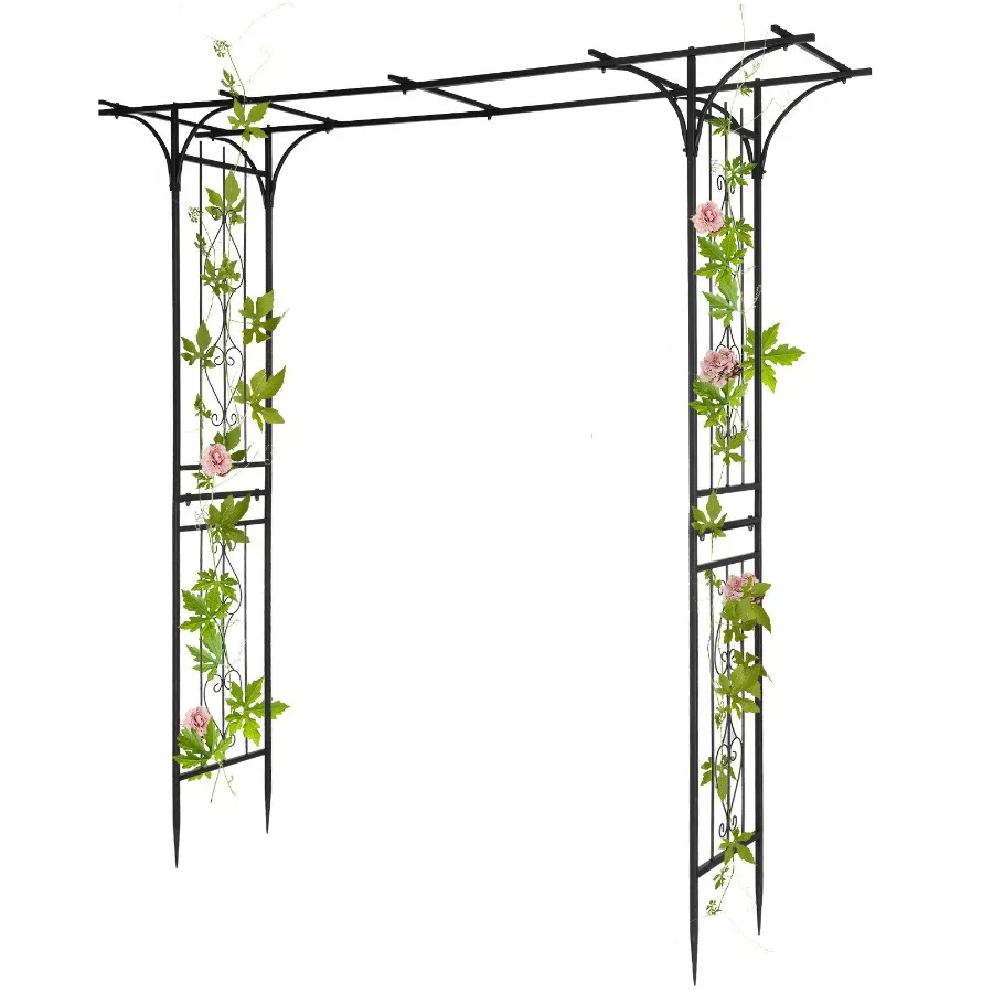 

Courtyard iron arch for outdoor use, made of 16mm iron tube with flat top design, black finish, dimensions 20641216cm