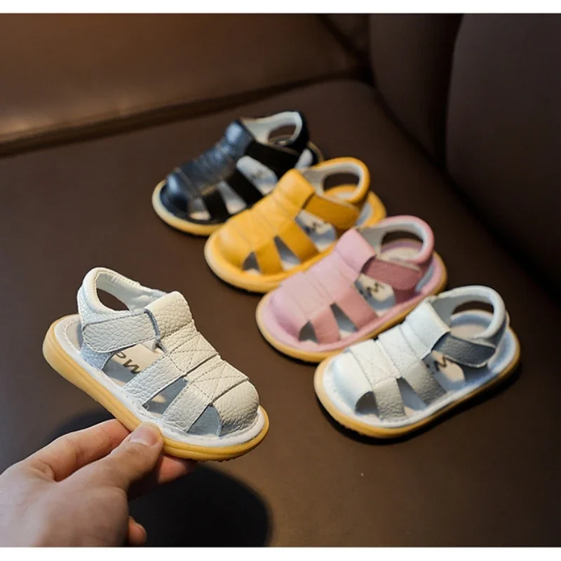 

Real Leather Sandals For Baby Girls Summer Non-slip Newborn Baby Boys Walking Shoes Genuine Leather First Walkers