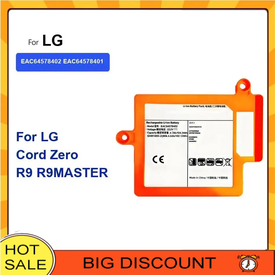 

Battery 2000mAh-5000mAh For LG A958 A9M CordZero R9 A9 Plus A9PETNBED2X A9PETNBED A9MULTI2X EAC64198401 EAC62258401 EAC62258403
