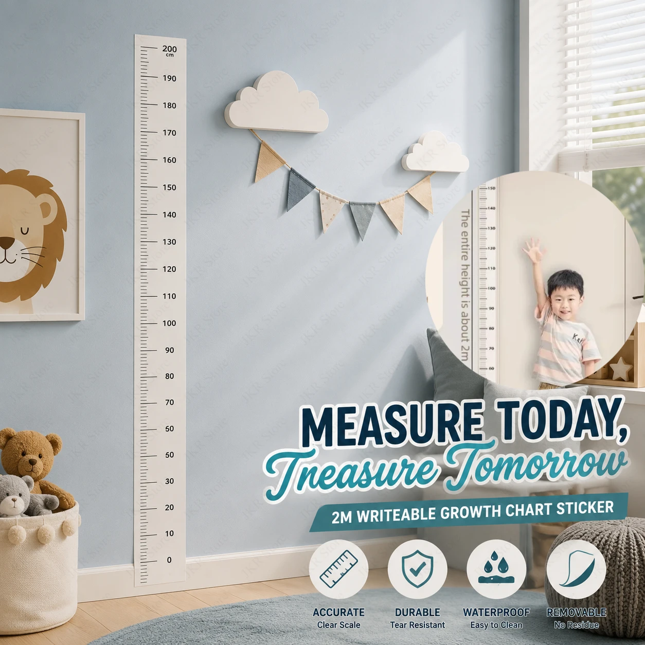 Growth Chart Ruler - Autocollant mural de mesure de hauteur