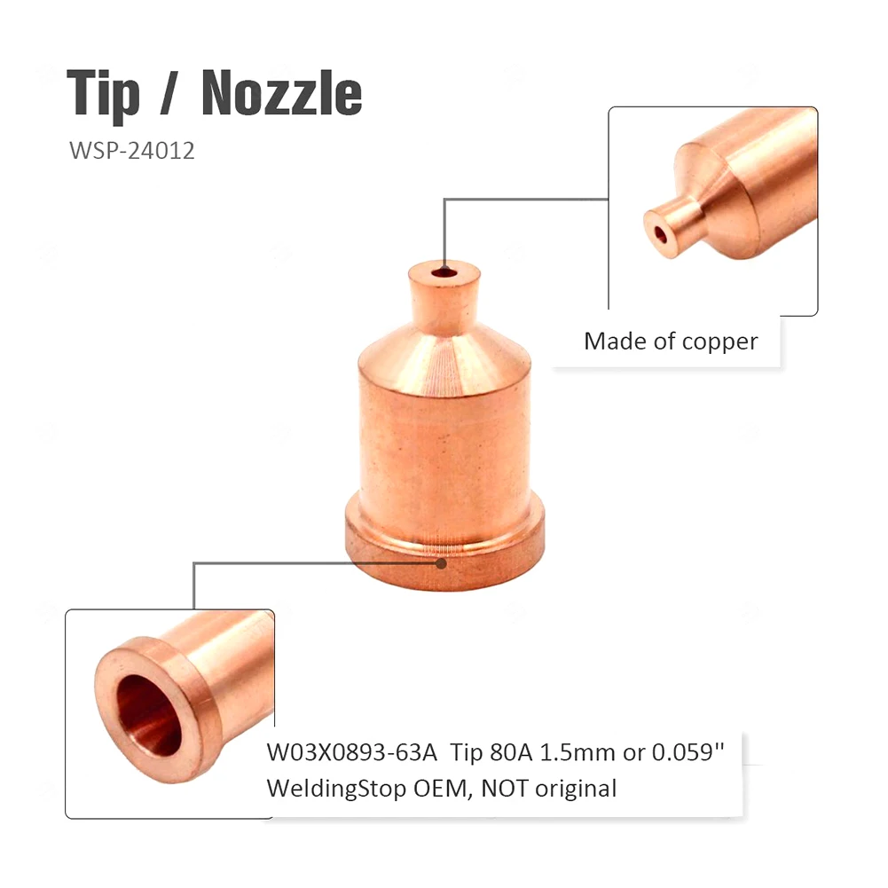Efficient Plasma Cutting Tool Kit Includes Five Nozzle Tips Sized at 1 5mm for Lincoln Models For LC105 & W03X089363A