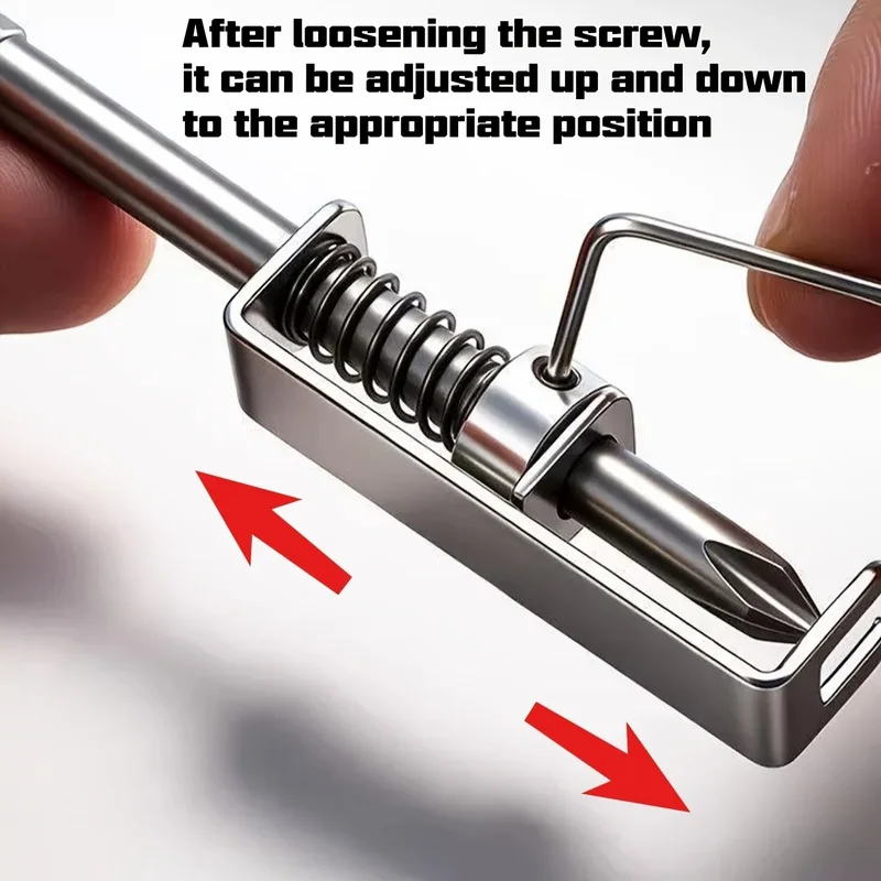 1Pc Spring Loaded Screw Holder Screwdriver Bit, Anti-Drop Clamp Single Hand Use Ergonomic Lock Design