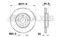 AE0574 for the brake mirror FIESTA ST150 (04 08) / (278 × 25 × 25 × 4DLxHAVALI)