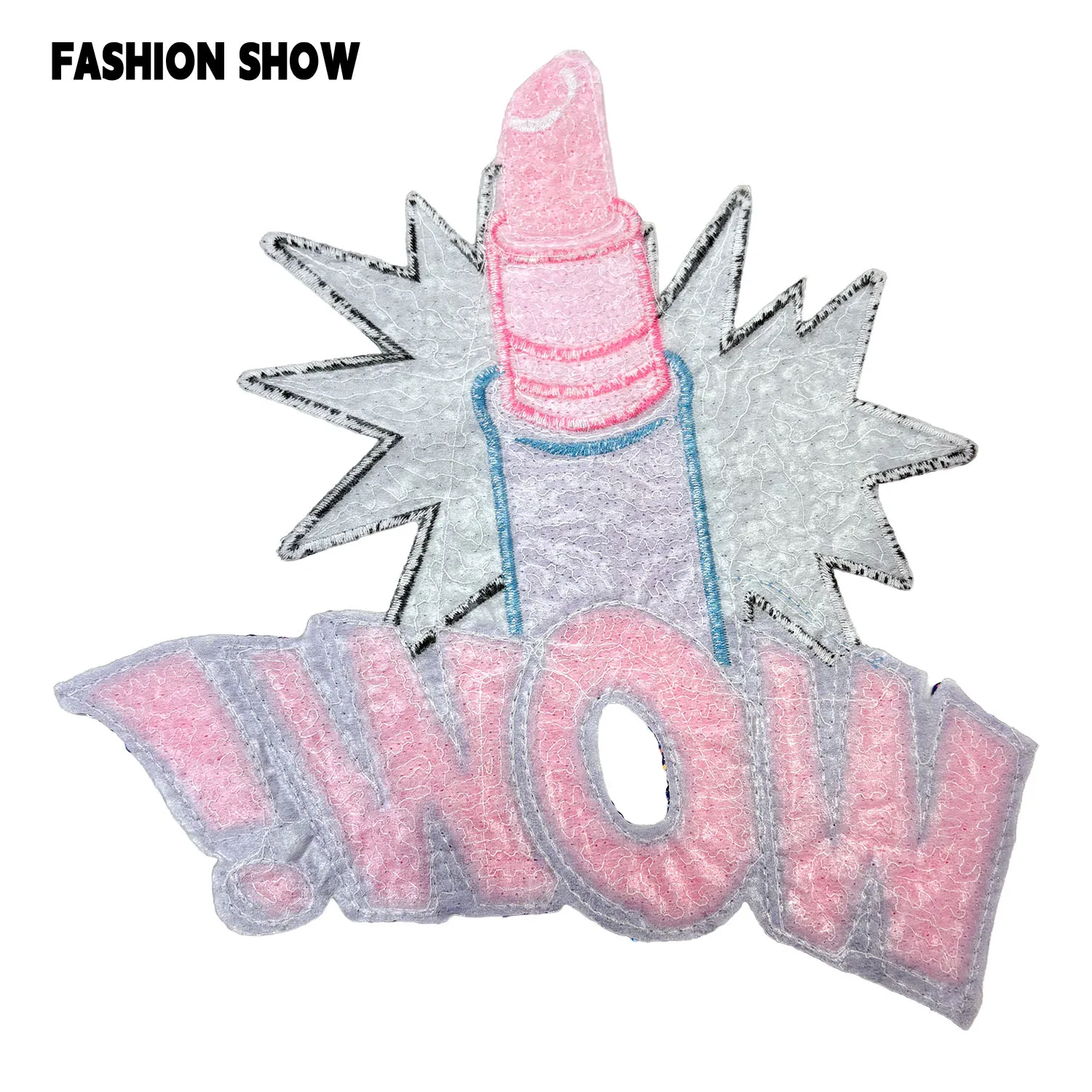 Shiny DIY Lipstick Wow Sequin Patches Iron-On or Sew-On Creative Embroidery Patches Decorative Accessories for Sweatshirts/T-Shirts/Sweaters/Hats Enhance Fashionable Looks