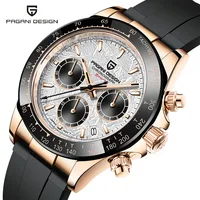 Relojes de pulsera PAGANI DESIGN PD-1664 de lujo Japón VK63 Movt de cuarzo zafiro cronógrafo resistente al agua Reloj dorado para Hombre