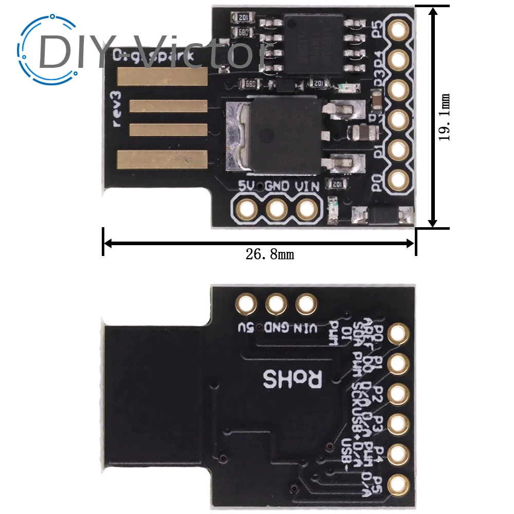 Blue Black TINY85 Digispark Kickstarter Micro Development Board ATTINY85 module for Arduino IIC I2C USB