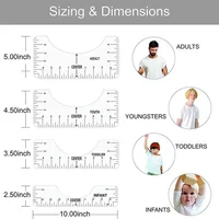 4/8Pcs/set Round T-Shirt Neck Measurement Tools PVC Alignment Rulers For Guiding Design Clothes Size Handmade Sewing Accessories 2