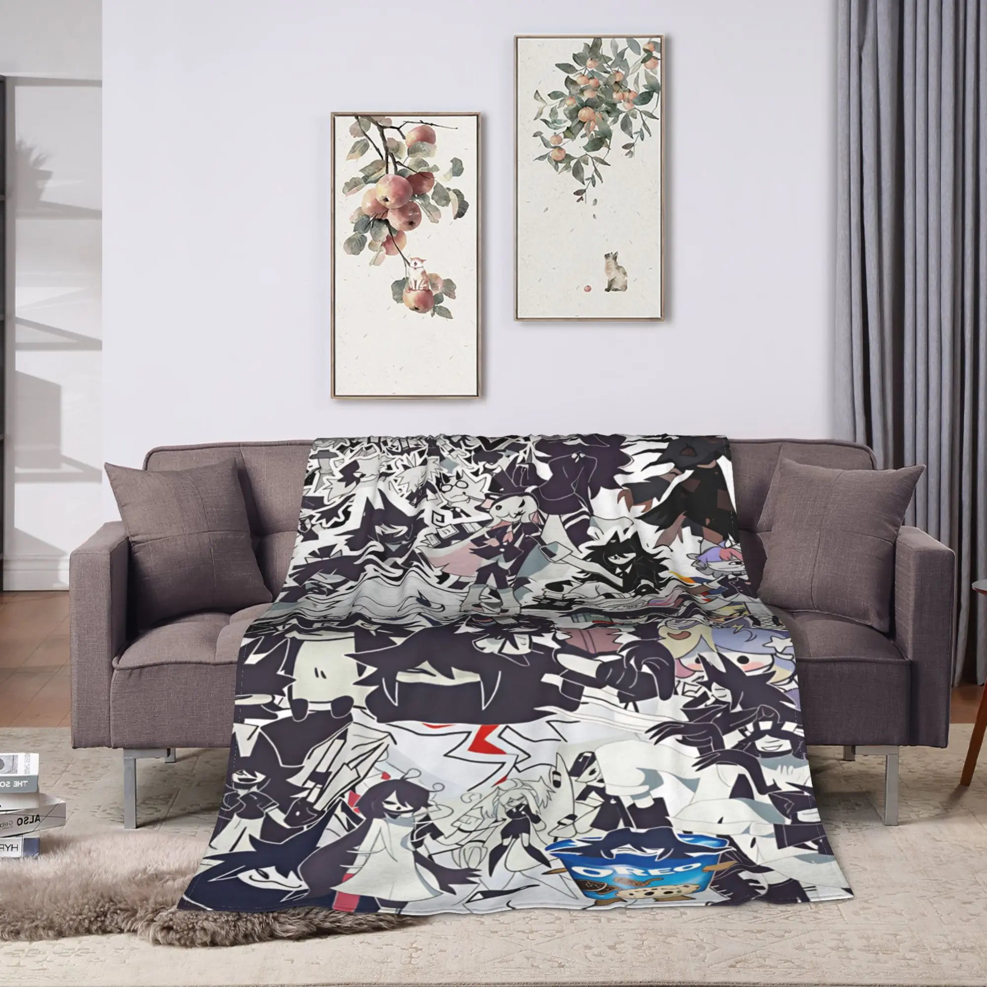 Fundamental Paper Education Anime Blanket Super Soft Fashion Plush Throw Blanket For Bedroom Office Flannel Bedspread Bed Cover