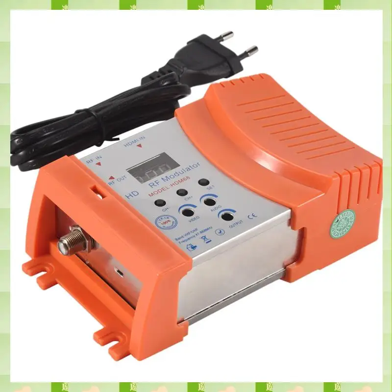 2025 New HDM68 Modulator Digital RF  Modulator AV To RF Converter VHF UHF PAL/NTSC Standard Portable Modulator EU Plug,New H