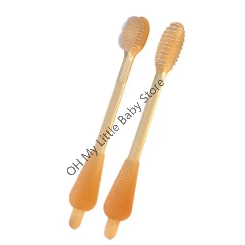 

M76C 3-in-1 Newborn Toothbrush Soft Silicone Baby Massaging Tooth Brush Set Tongue Brush Infant-to-Toddler Toothbrushes Set