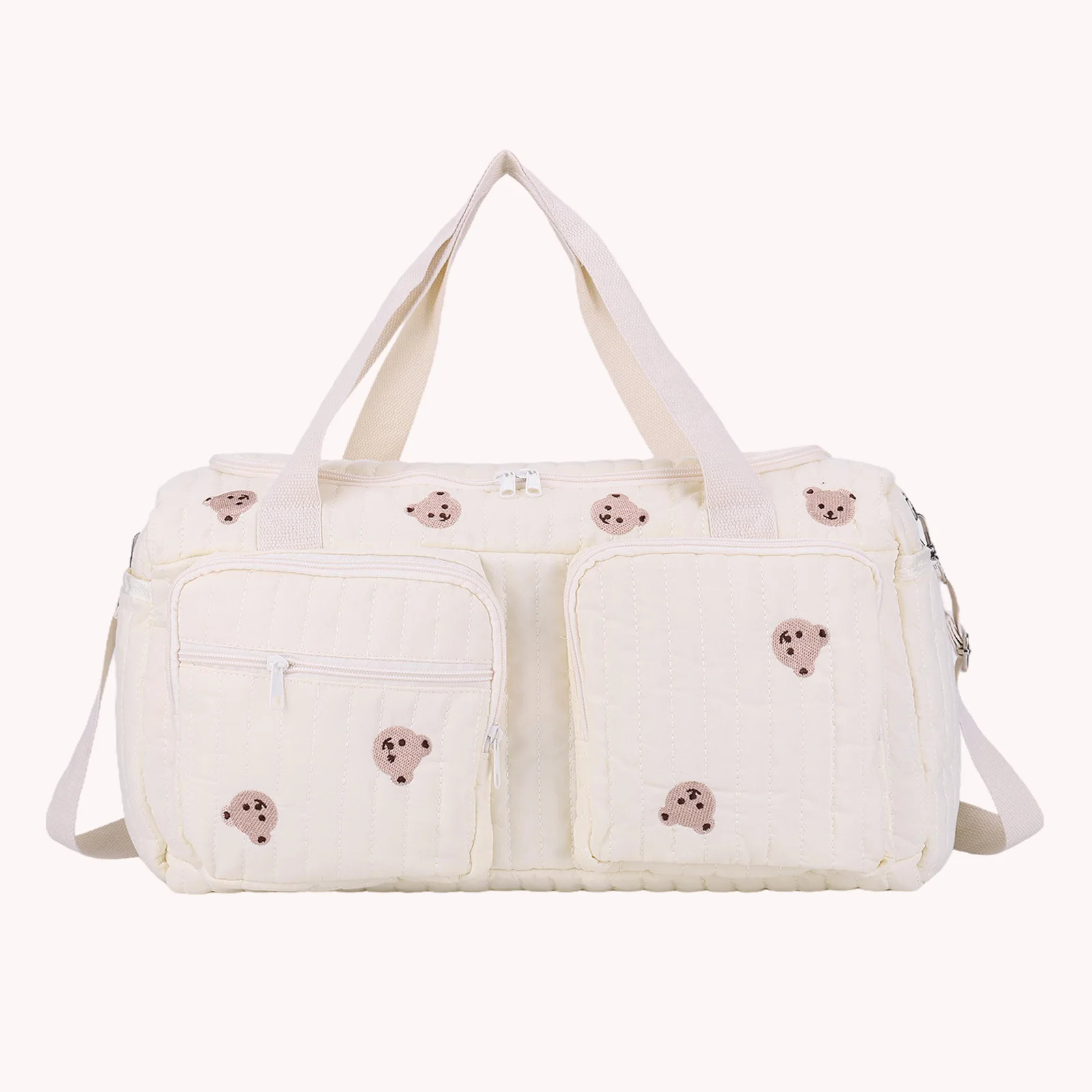 

Портативная стеганая сумка для подгузников большой вместимости, сумка для мамы из мягкой хлопковой ткани, милая дорожная сумка для больницы и путешествий на выходные