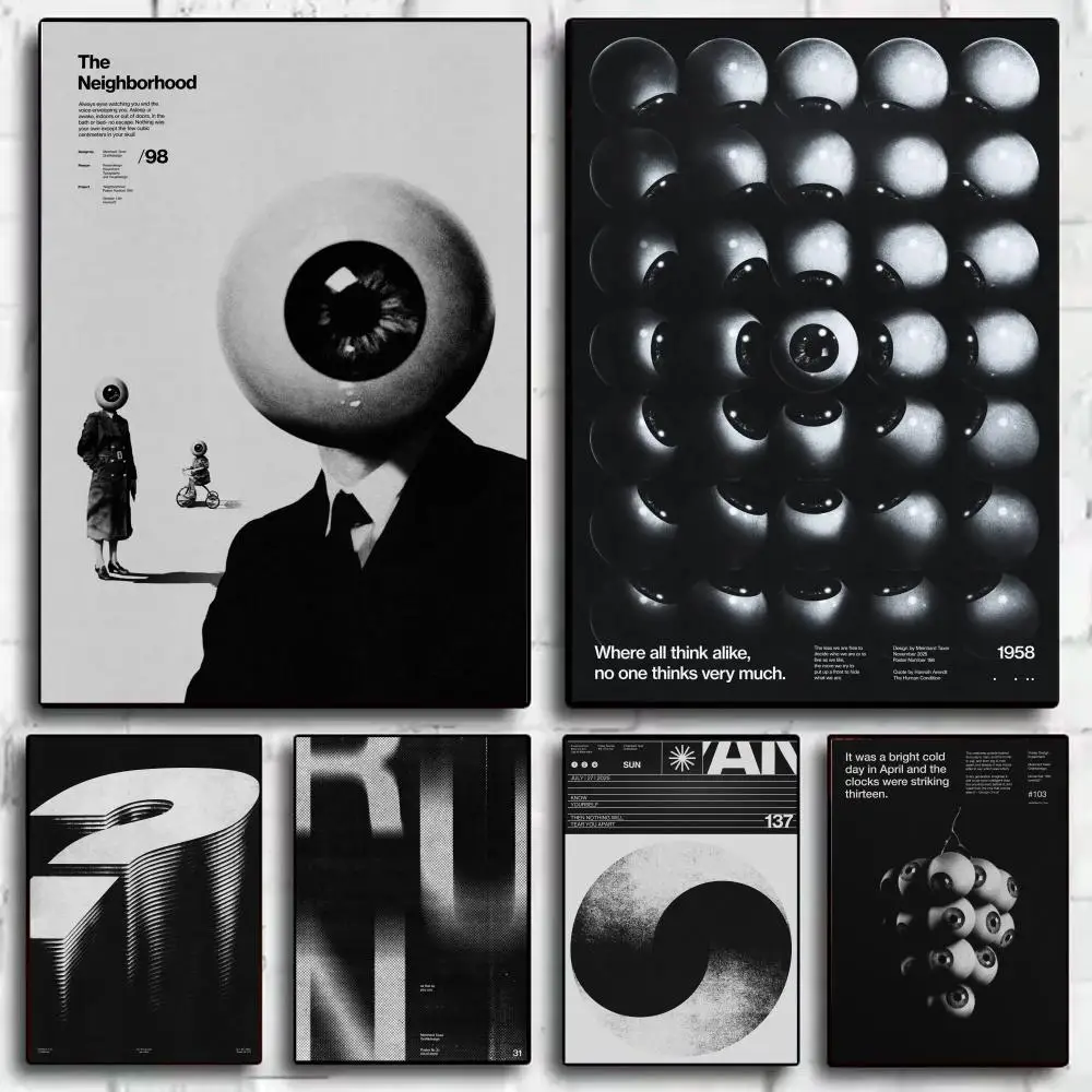 Art eye M-Meindl Taxer Schwarz-Weiß-Poster, moderner ästhetischer Wandkunstdruck, minimalistisches Schlafzimmer, Wohnzimmer, Heimdekoration, Geschenk