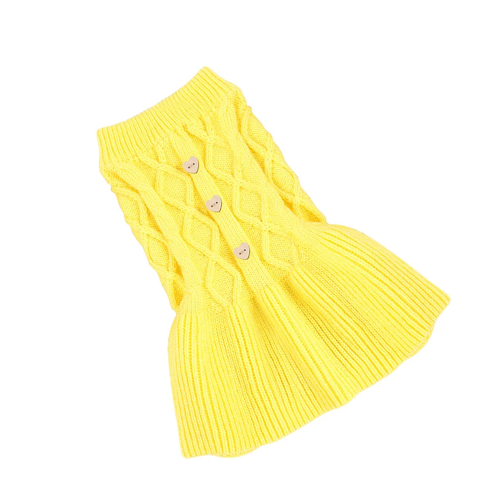 

1Pcs Pet Sweater Dress Spring Knitwear for Small Dogs Cats Comfortable Two-Legged Fit Fashion Look Daily Outdoor Use Yellow Xs