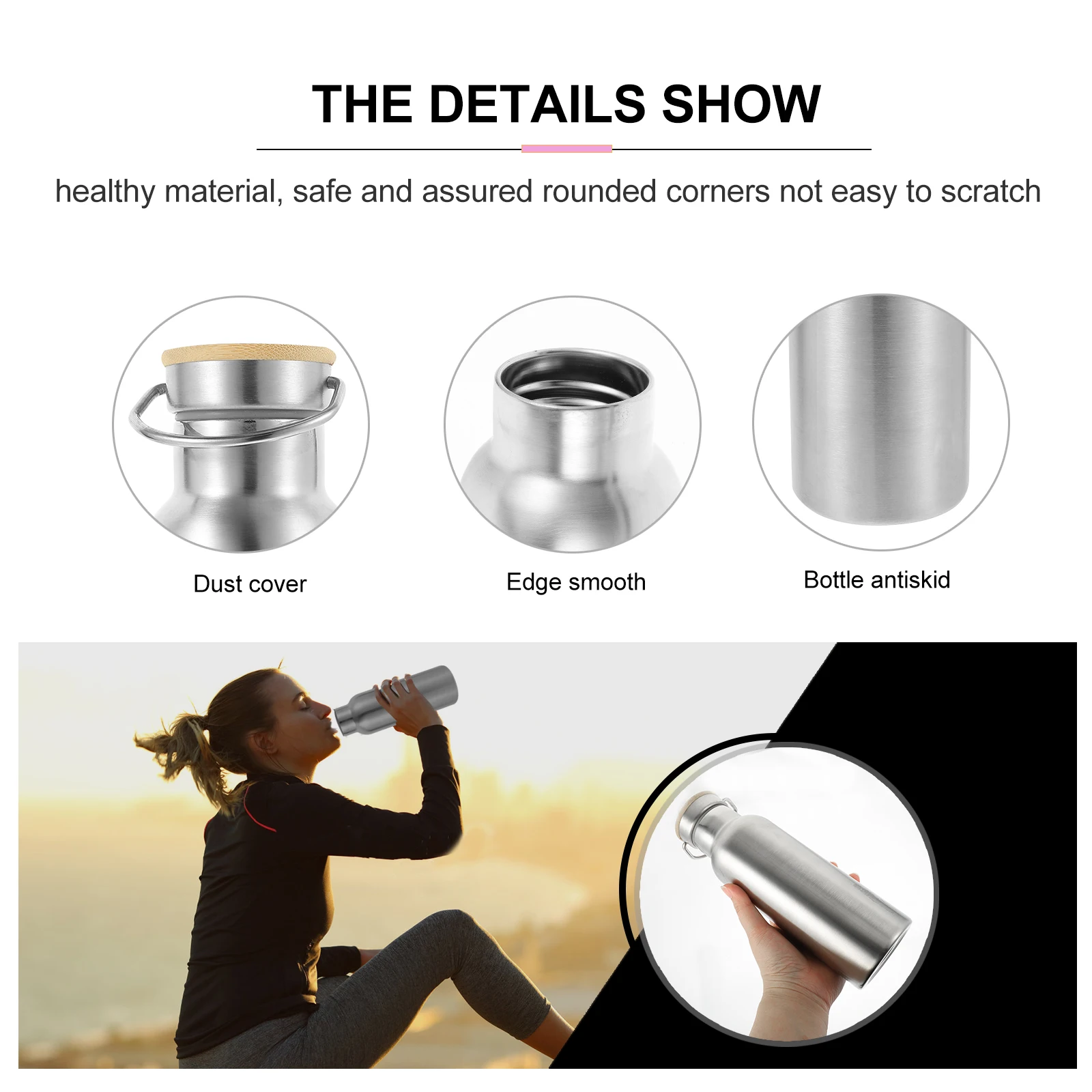 

Professional Stainless Steel Water Bottle Multi-Function Drink Bottle Portable Vacuum Flask Outdoor Accessory Strong Sturdy Lid