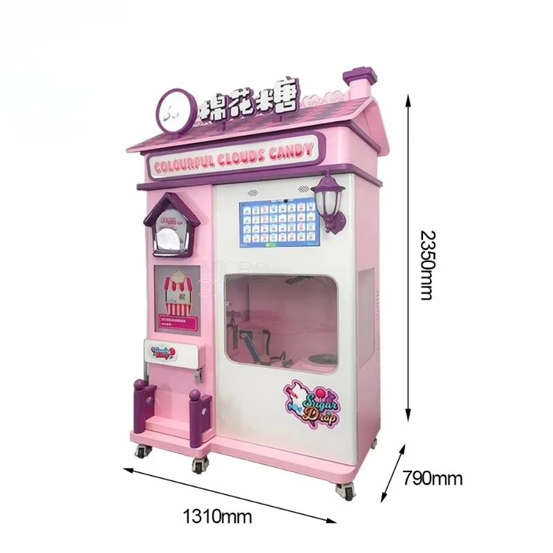 Customized Smart 24 Hour Flower Shaped Cotton Candy Vending Machine 2025 Model Self Service Fully Automatic