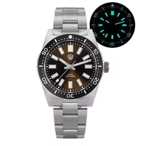 Watchdives WD1965 Watch VH31 Sweep Second Movement BGW9 Luminous Domed Sapphire Crystal 20Bar Waterproof 38mm Vintage Watches