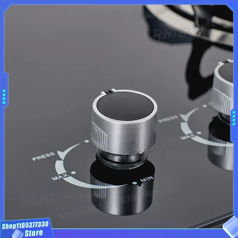 Dual Burner Built-in Gas Stove Tempered Glass Desktop Easy Installation Home Hotel Cooking Grade Energy Saving Battery