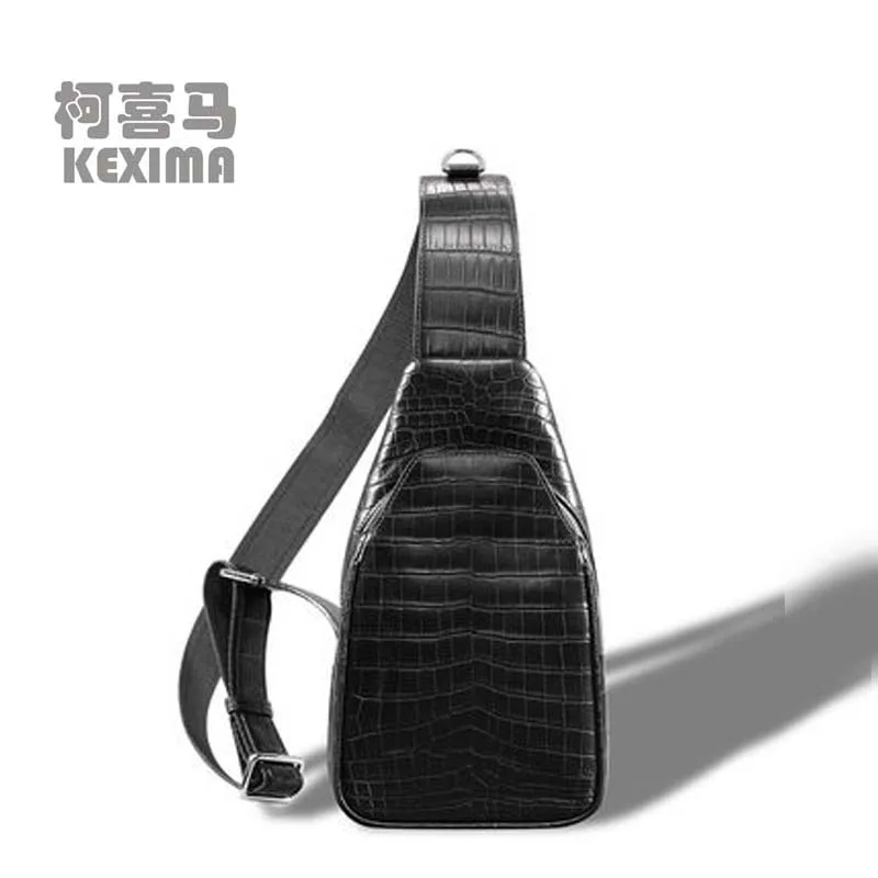 KEXIMA cestbeau crocodile men chest bag belly  Men  bags crocodile leather  crocodile  Sports bag  Cross shoulder bag