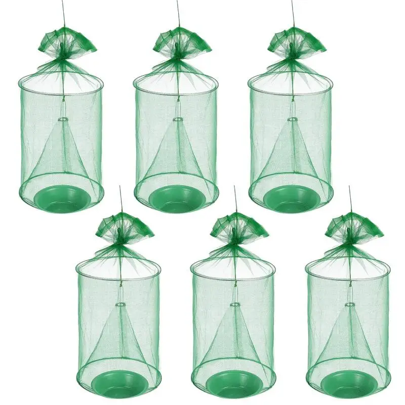 

Rescue Fly Trap 6X Reusable Fruit Fly Traps Outdoor Flying Animal Control Folding Catcher For Orchard Garden Patio Camping