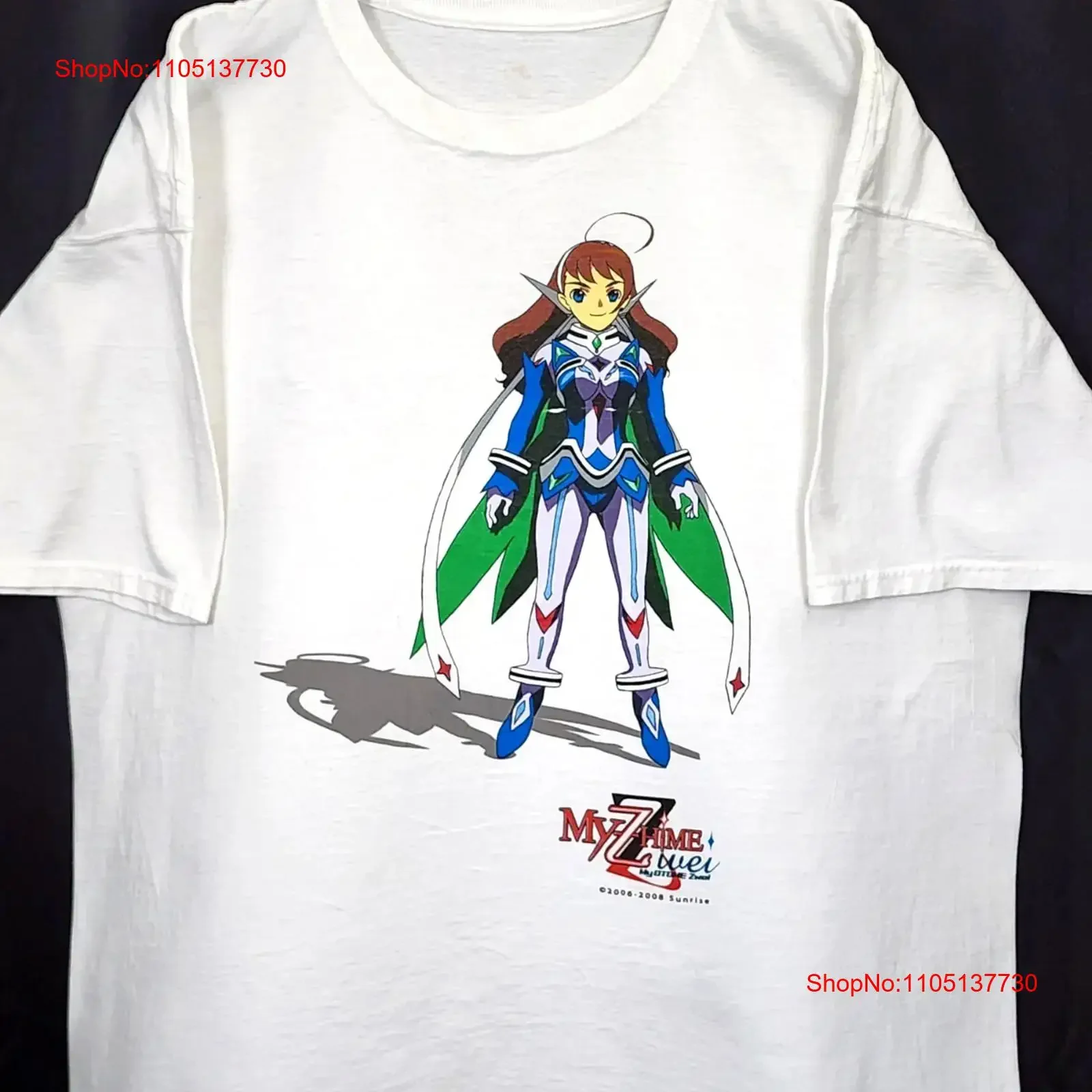 Camiseta de Anime My Z Hime Otome Zwei Sz XL de doble cara Lofteez Sunrise nuevo 2008, ropa de calle lavada vintage, gráfico Unisex