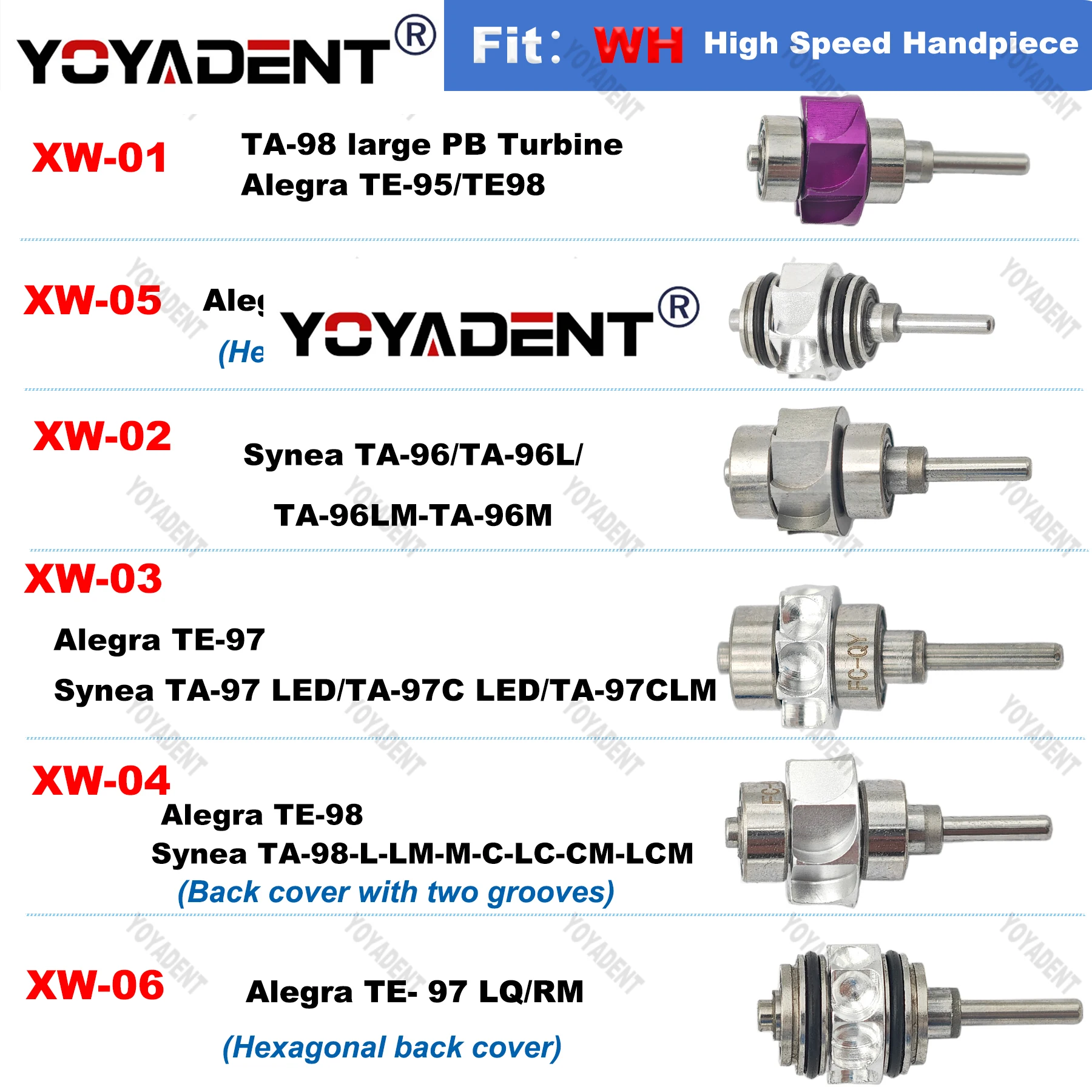 

YOYADENT Dental Turbine Cartridge Air Rotor For WH Alegra/ Synea High Speed Handpiece