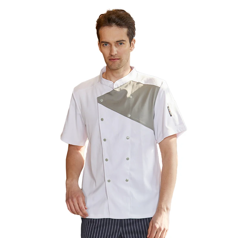 Veste de chef de restaurant occidental pour hommes et femmes, service attribuable à l'hôtel, uniforme de cuisinier de cuisine arrière, chemise de salopette de cuisson padramatique