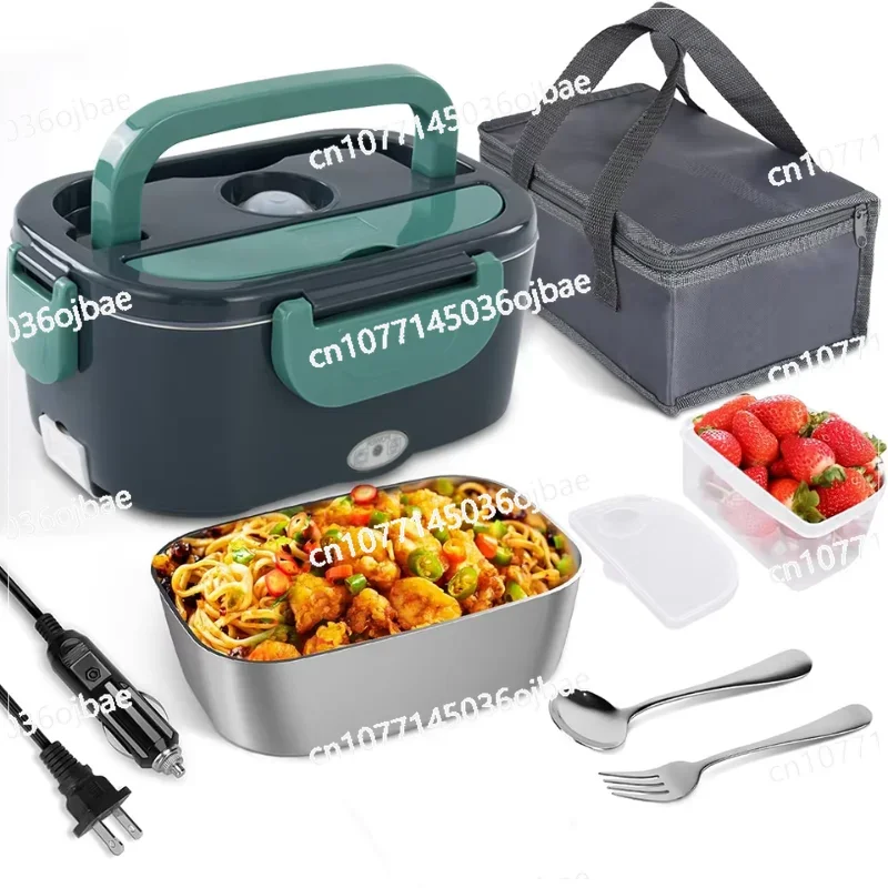 1.5L car household stainless steel electric lunch box with European Union plug portable bag