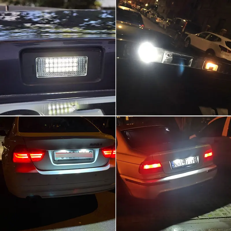

2PCS For BMW 3 Series E90 E91 E92 E93 F30 F35 F80 F31 F34 LED License Plate Light Number Plate Lamp 12V White