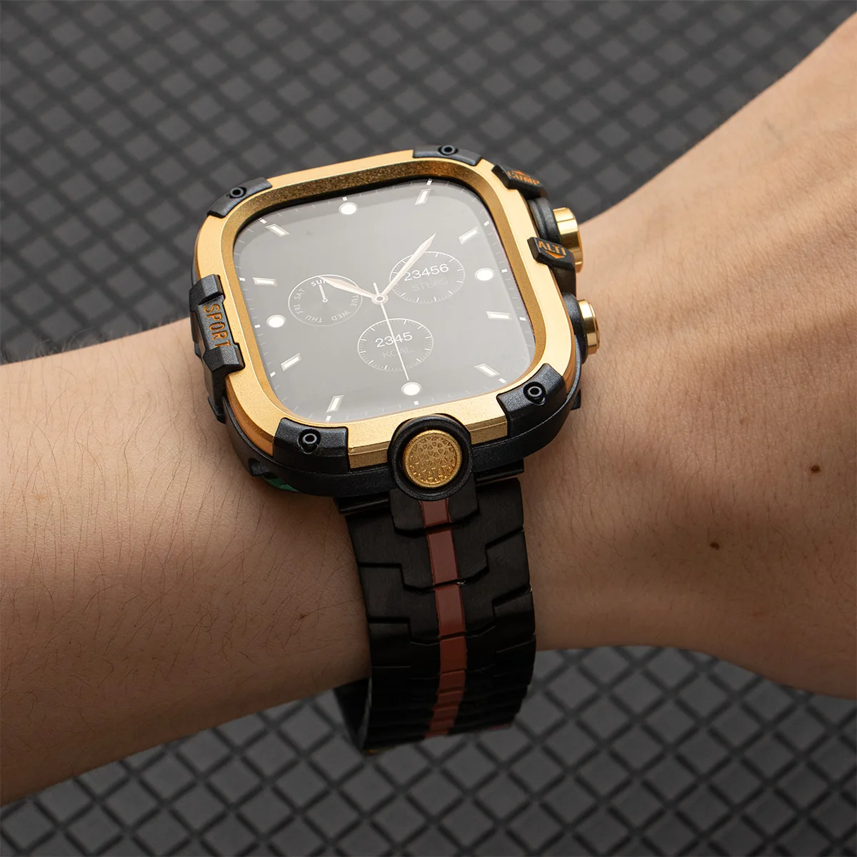 Glas+PC-Gehäuse+Metallarmband Kompatibel mit Apple Watch Series 11 46mm Ultra 3/2/1 49mm 45mm 44mm Series 10 9 8 7 6 5 SE2 SE3 4