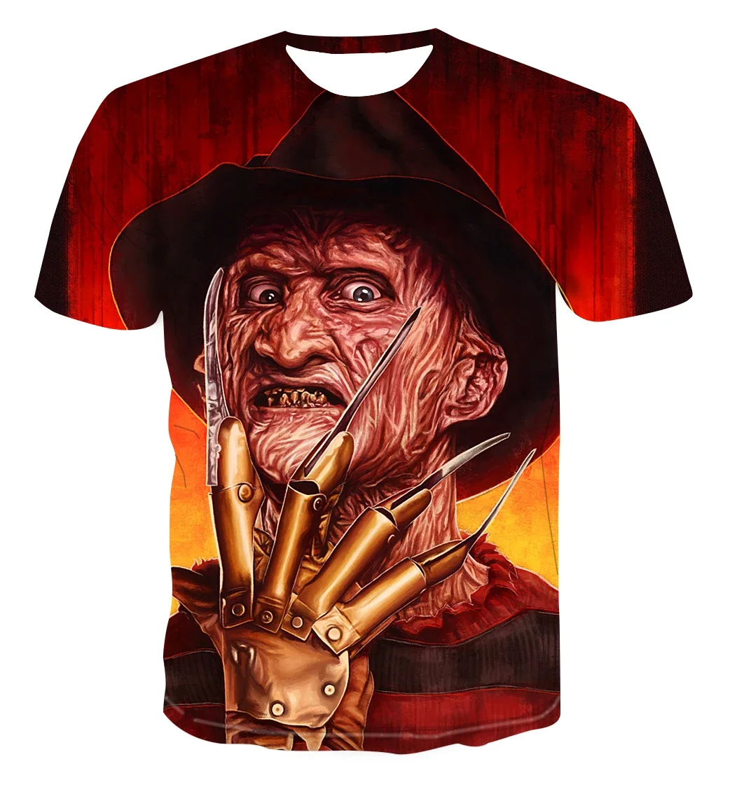 

New Men/Women 3D Printed T-Shirt Horror Freddy Krueger Jason Short Sleeve Fashion T Shirt Sport Pullover Summer Shirt Tops