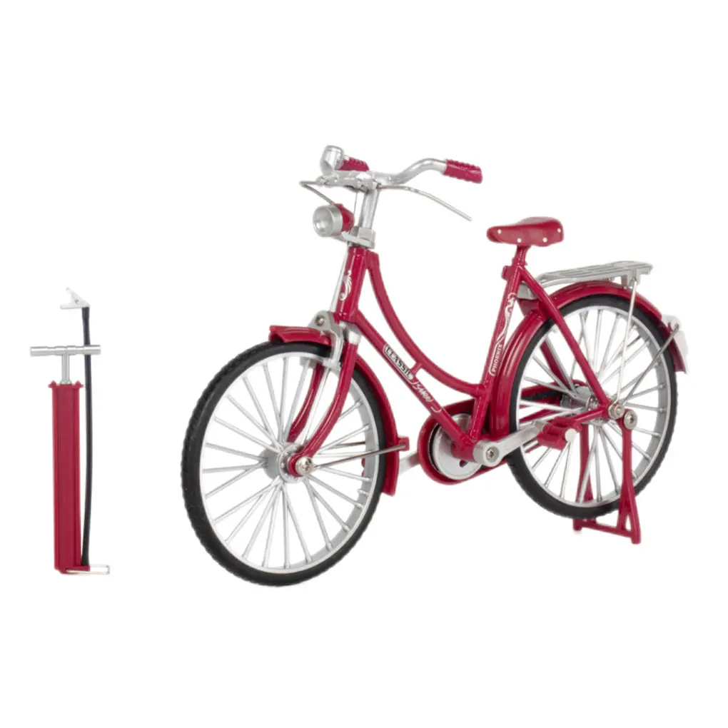Aluminium Alloy Ladies Bicycle Model Vintage 7-14 Age Adjustable Decorative 1:10 Simulation Collective Toy Plaything