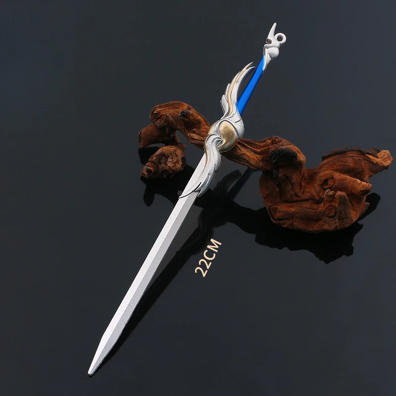 22 cm/8.66in Anime Games Randapparatuur Naamloze zwaard wapens Model katana zwaarden mes Metal Craft Desktop Ornament Jongens Gift speelgoed