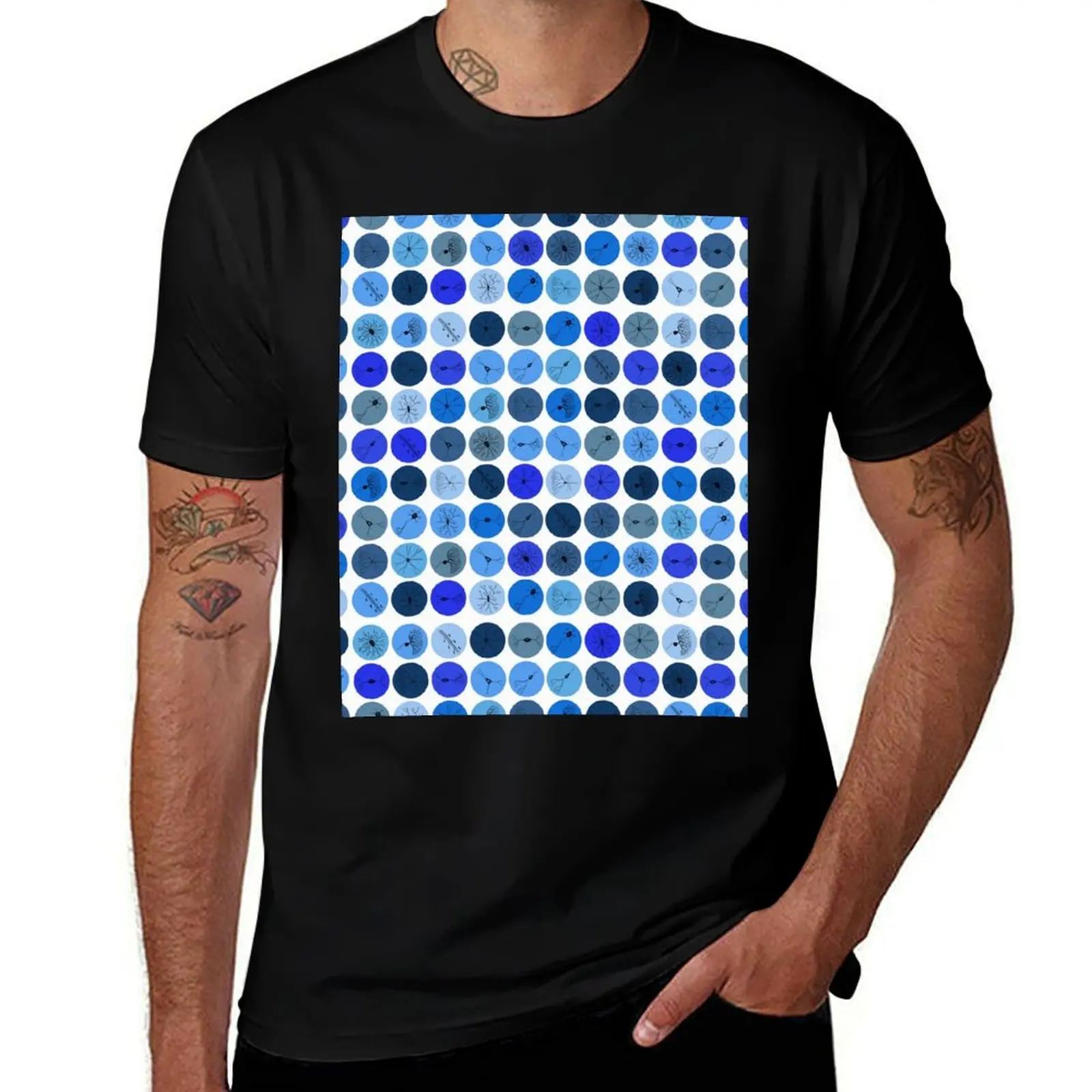 

Blue Neuron Dots T-Shirt t shirt for man 100 percent cotton cotton tshirt 100% T-Shirt