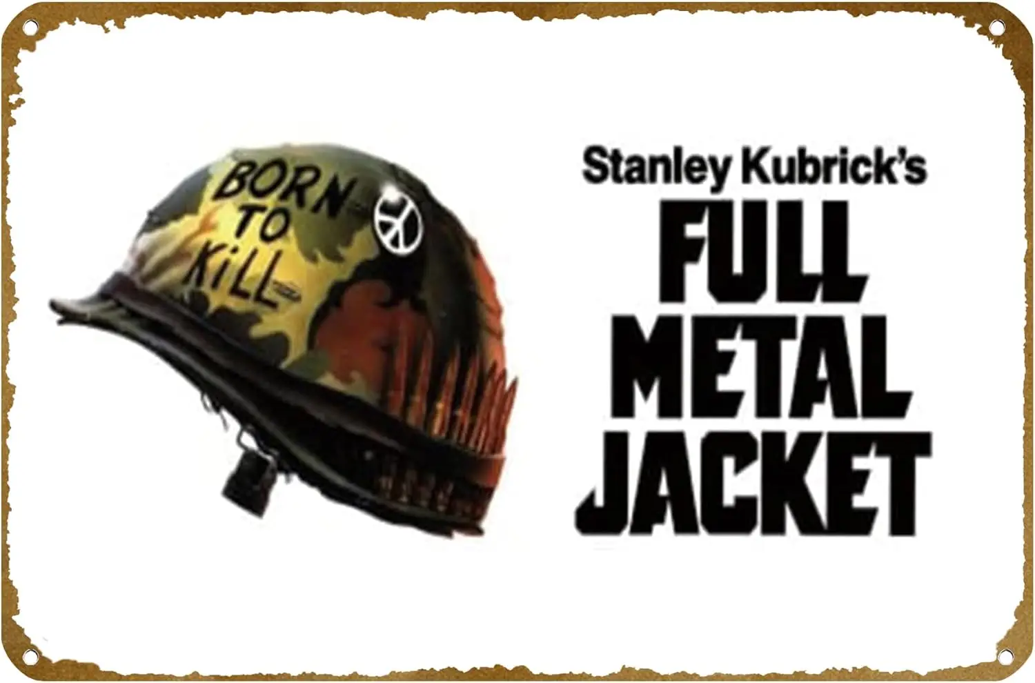 Full Metal Jacket (1987) Movie Poster Vintage Metal Tin sign Logo Family Club Bar Cafe Bedroom Art Wall Decoration Gift 8x12 inc