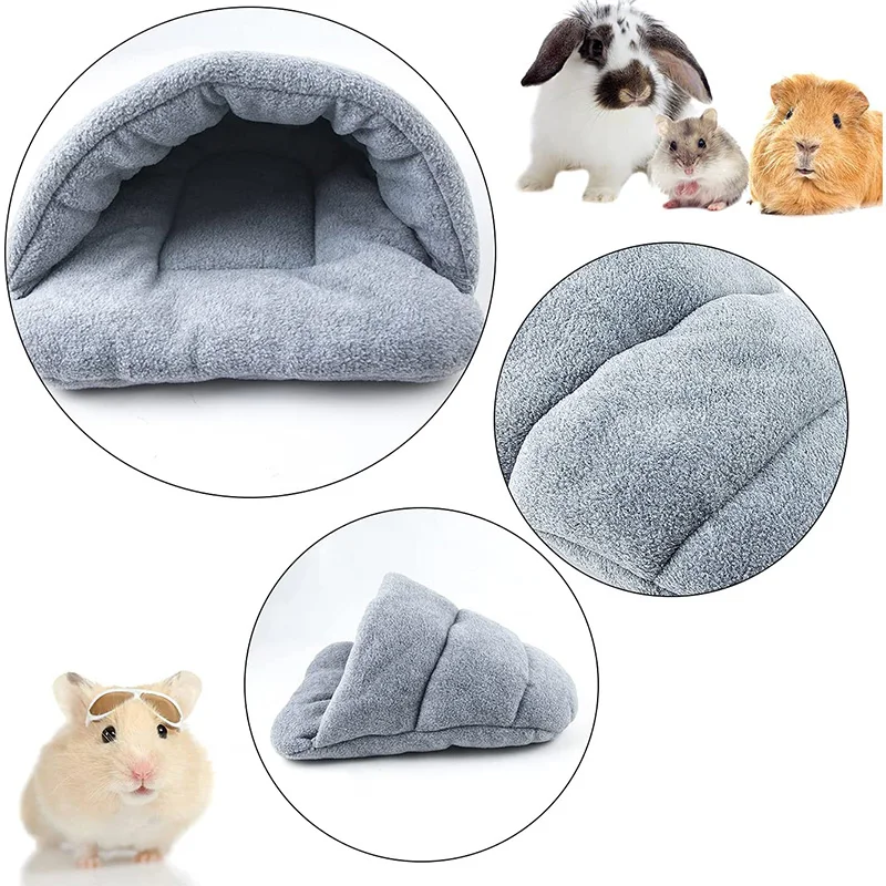 Meerschweinchen-Warmbett, Kaninchenhaus, Hamster-Schlafsack, Kleintier-Zubehör, Höhlennest, Weiche Fleece-Hausschuhe, Bett für Meerschweinchen, Meerschweinchen-Accessoires – Detail 7