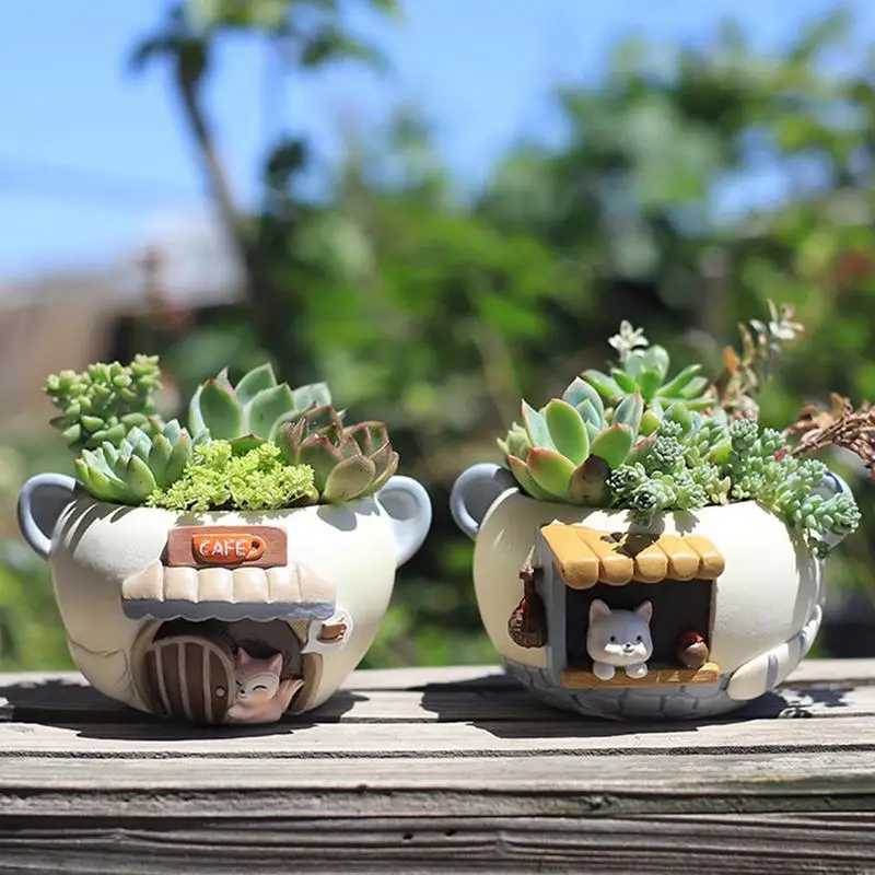 Cute Plant Pots Animal Succulent Planter Pots Small Resin Succulent Planter House Plant Flower Pots Indoor Plant Pots For Indoor