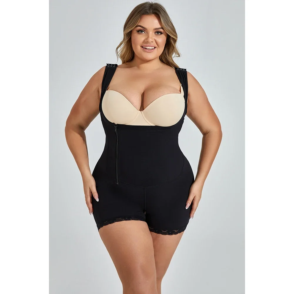 Plus Size Zipper Buckle Tummy Tightening And Butt Lifting Shapewear